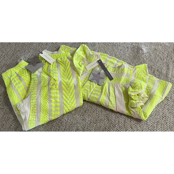 Anthropologie Devotions Twin Petra Embroidered Lime Two Piece Set Size 8/10 NWT - Picture 11 of 16